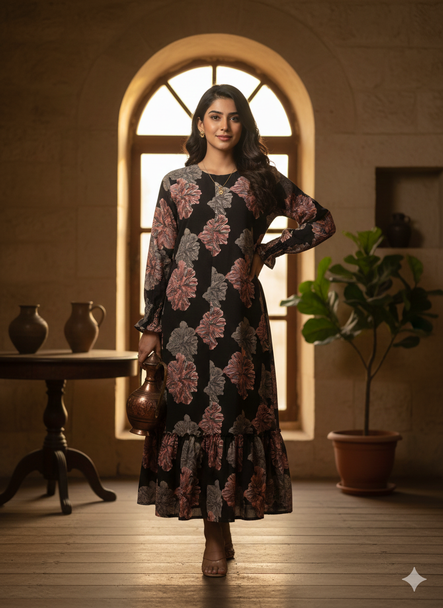 Indian Printed Gown Brand Hanan code 630